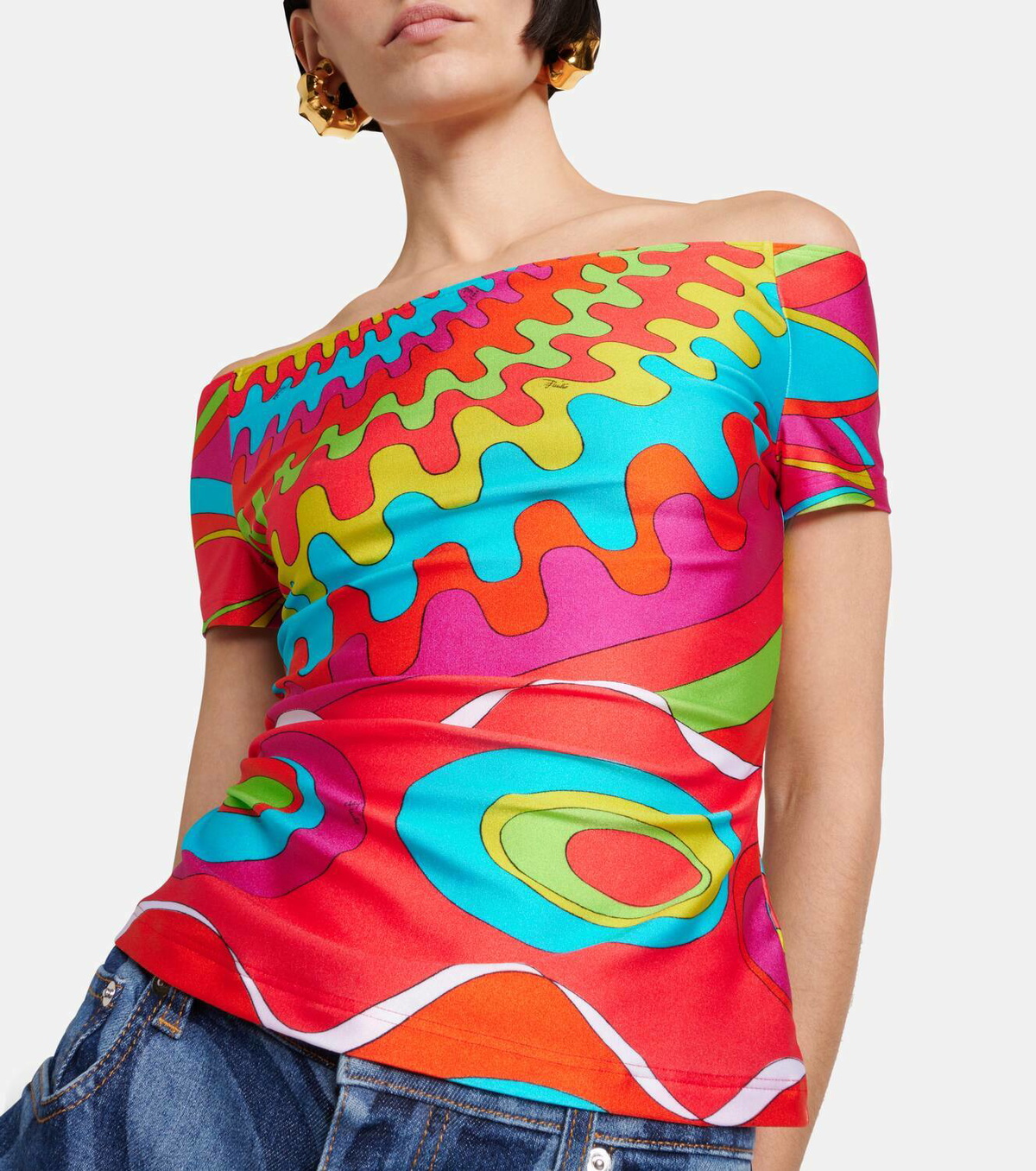 Pucci Printed off-shoulder top Emilio Pucci