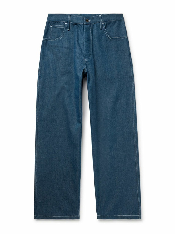 Photo: Story mfg. - Poetry Wide-Leg Organic Jeans - Blue
