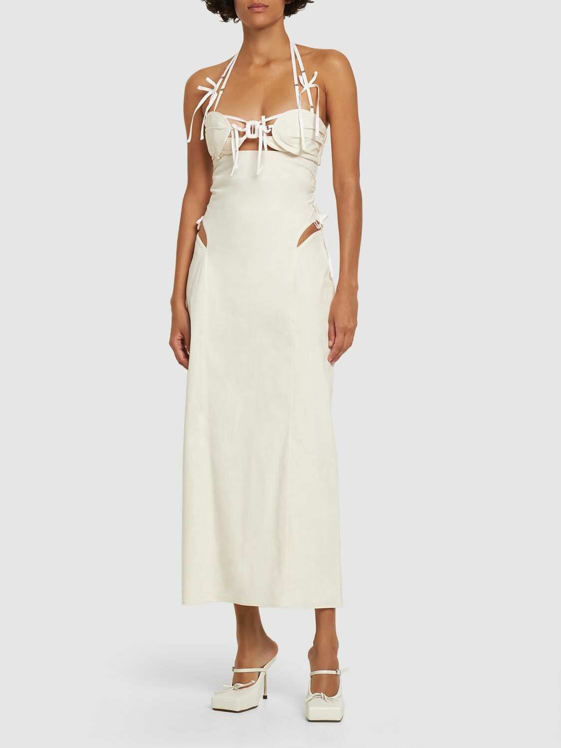 jacquemus cut out dress Jacquemus cut-out Halter Dress | Neutrals
