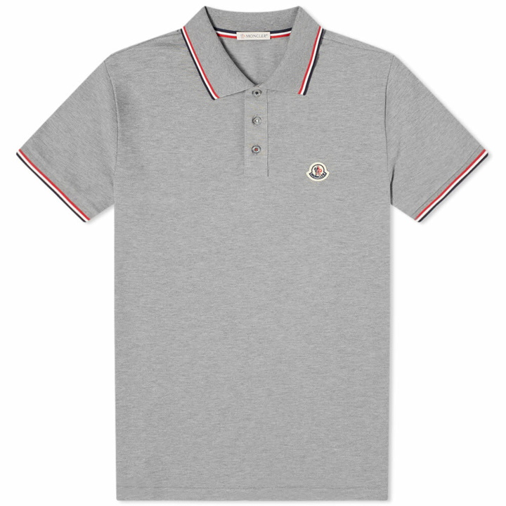 Photo: Moncler Men's Classic Logo Polo Shirt in Steel Grey