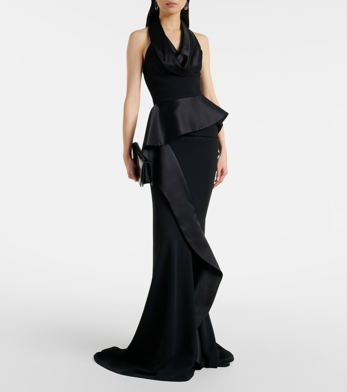 Maticevski Provocateur halterneck peplum satin gown