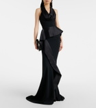 Maticevski Provocateur halterneck peplum satin gown