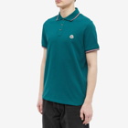 Moncler Men's Classic Logo Polo Shirt in Forest Green