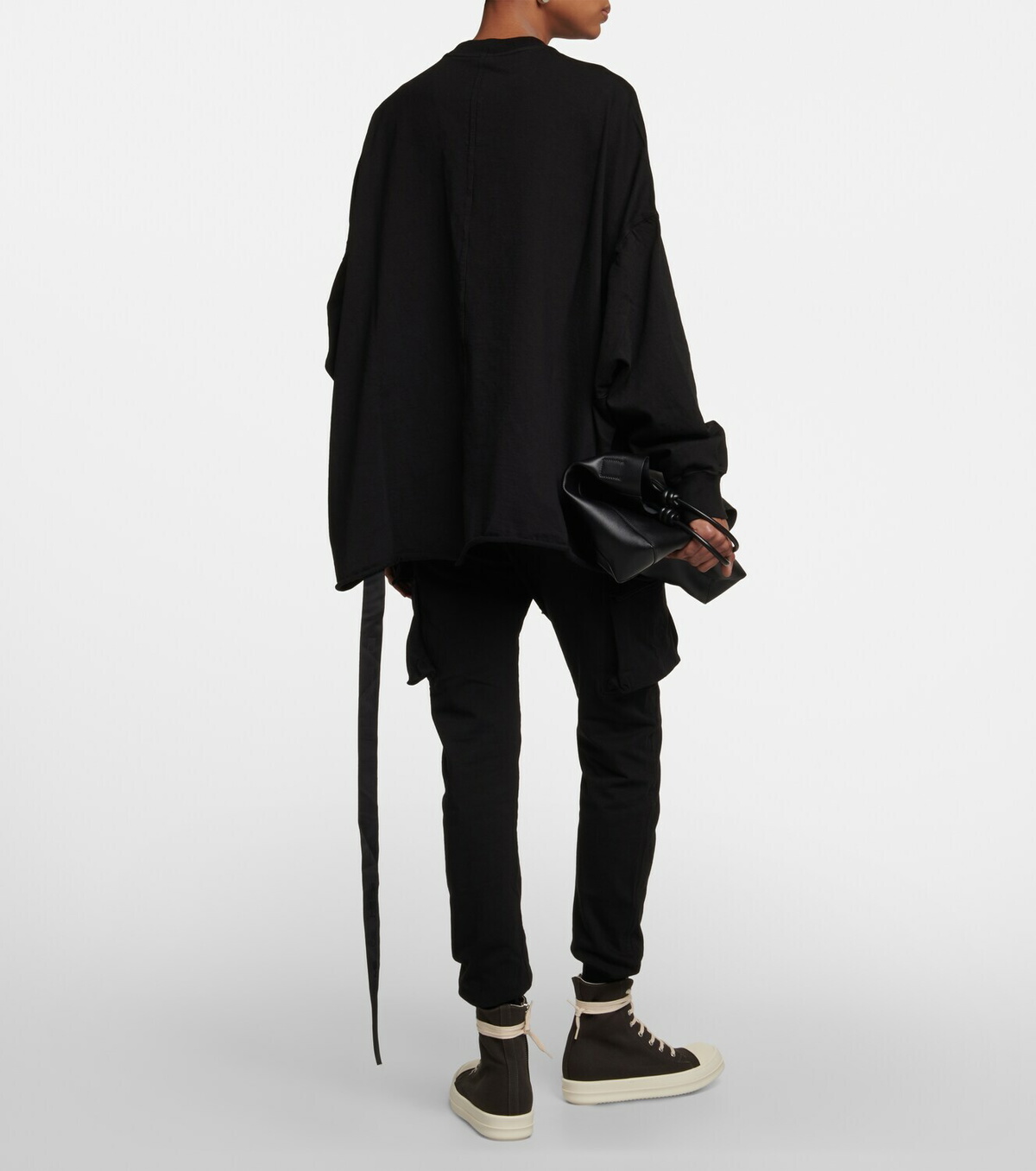 RICK OWENS DOUBLE LAYERED LONG SLEEVE T-SHIRT BLACK SS23