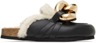 JW Anderson Black Shearling Chain Loafer