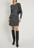 Paige Anzu Metallic Knit Cardigan Dark Grey