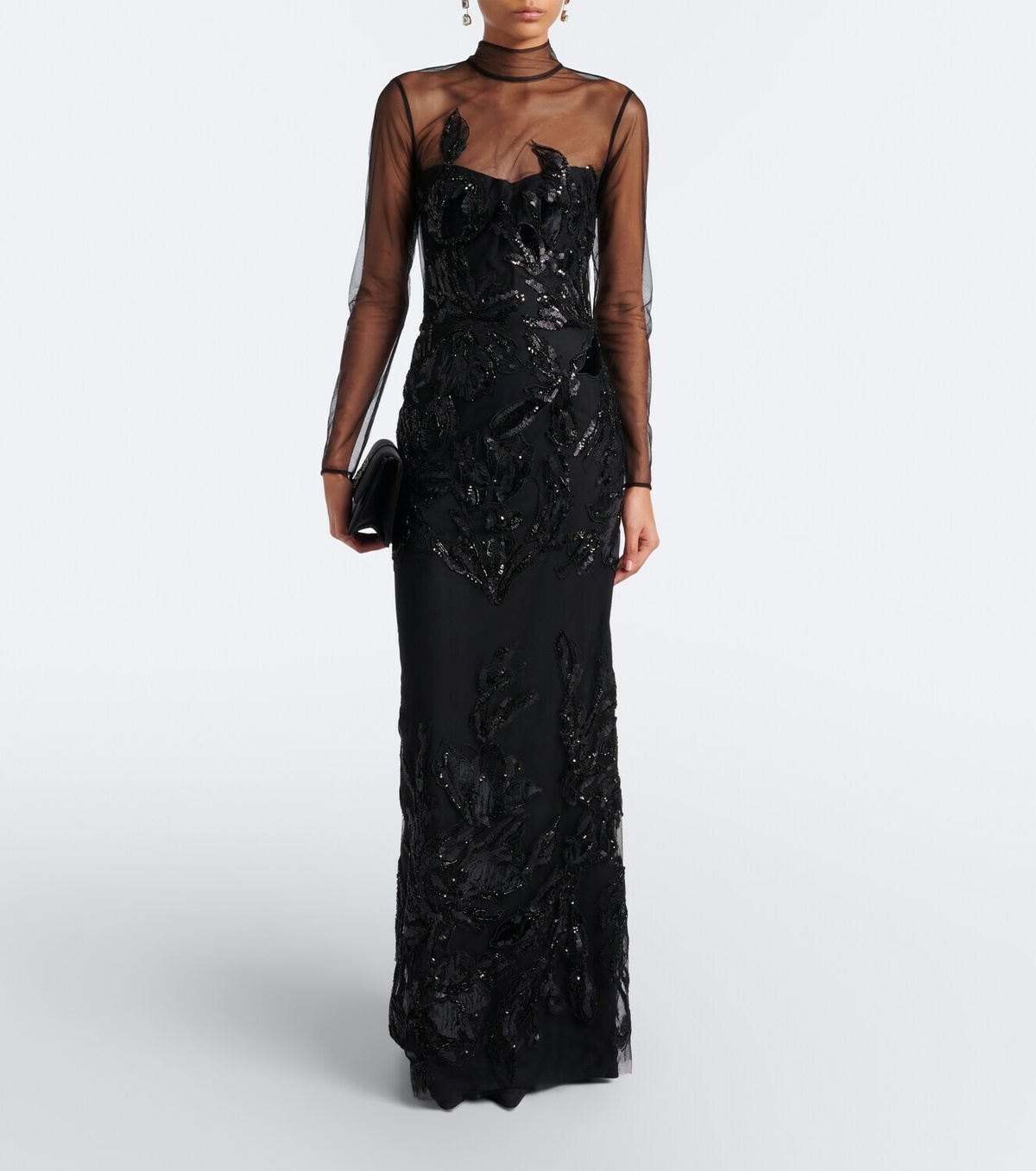 Costarellos Syndia embellished tulle gown