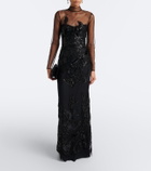 Costarellos Syndia embellished tulle gown
