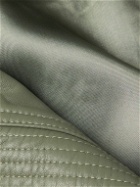 Rick Owens - Virgin Wool-Trimmed Leather Bomber Jacket - Green