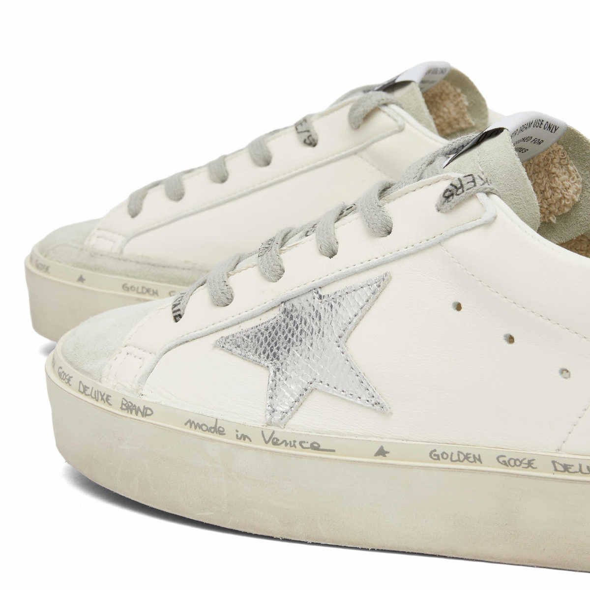 Golden Goose Women's Hi-Top Star Leather Sneakers in White/Ice/Platinum