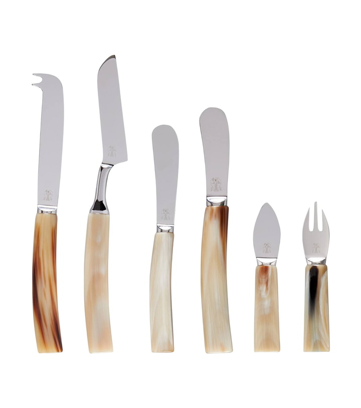 Photo: Brunello Cucinelli Horn and stainless steel cheese cutlery set
