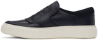 Salvatore Ferragamo Navy Gancini Slip-On Sneakers