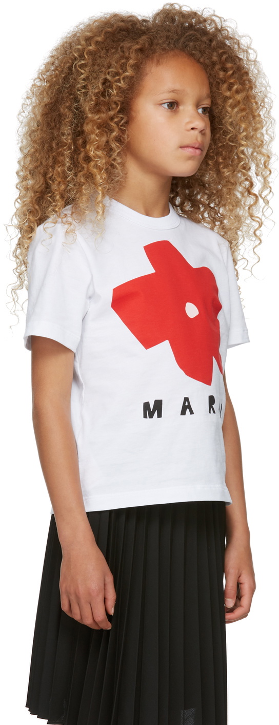 Marni Kids White & Red Graphic T-Shirt