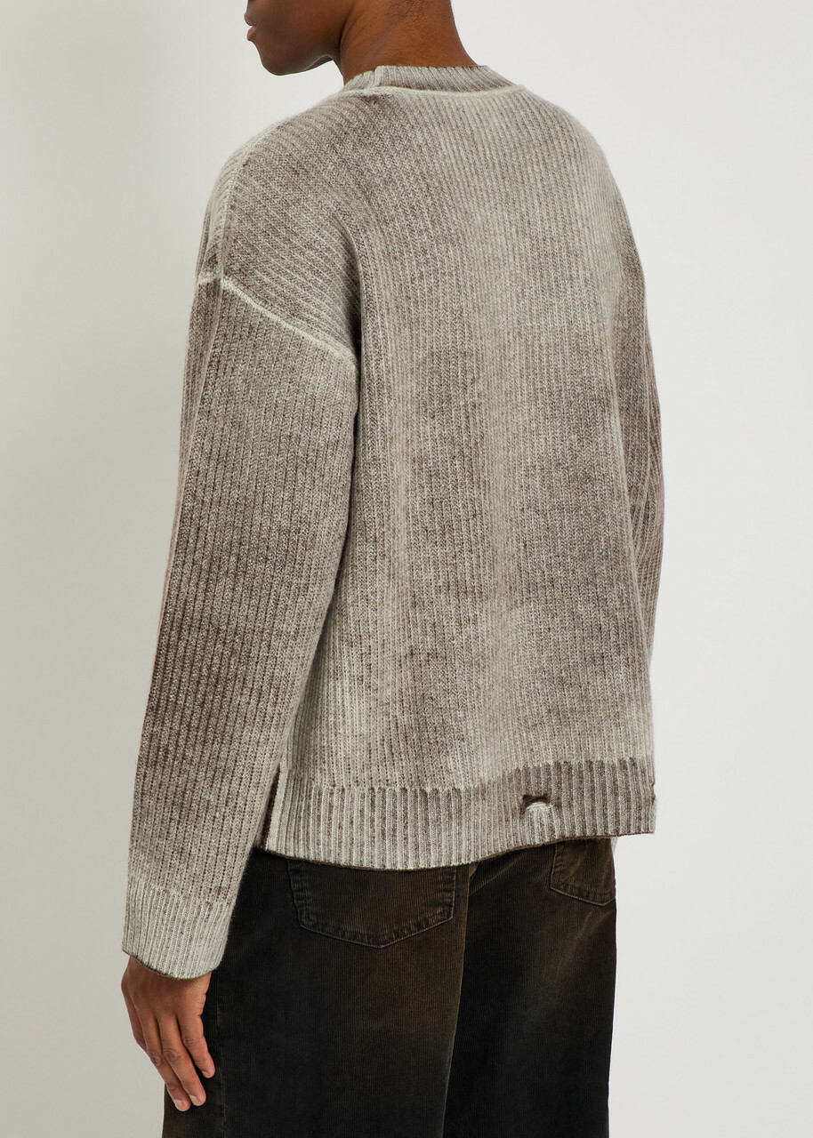 Represent Reversible Degradé Wool Jumper Black