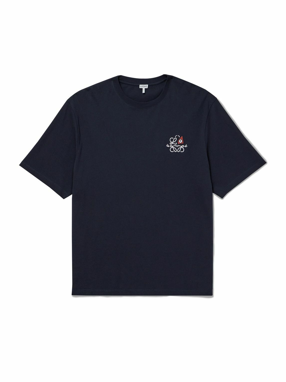 LOEWE - Slim-Fit Logo-Embroidered Cotton-Jersey T-Shirt - Blue Loewe