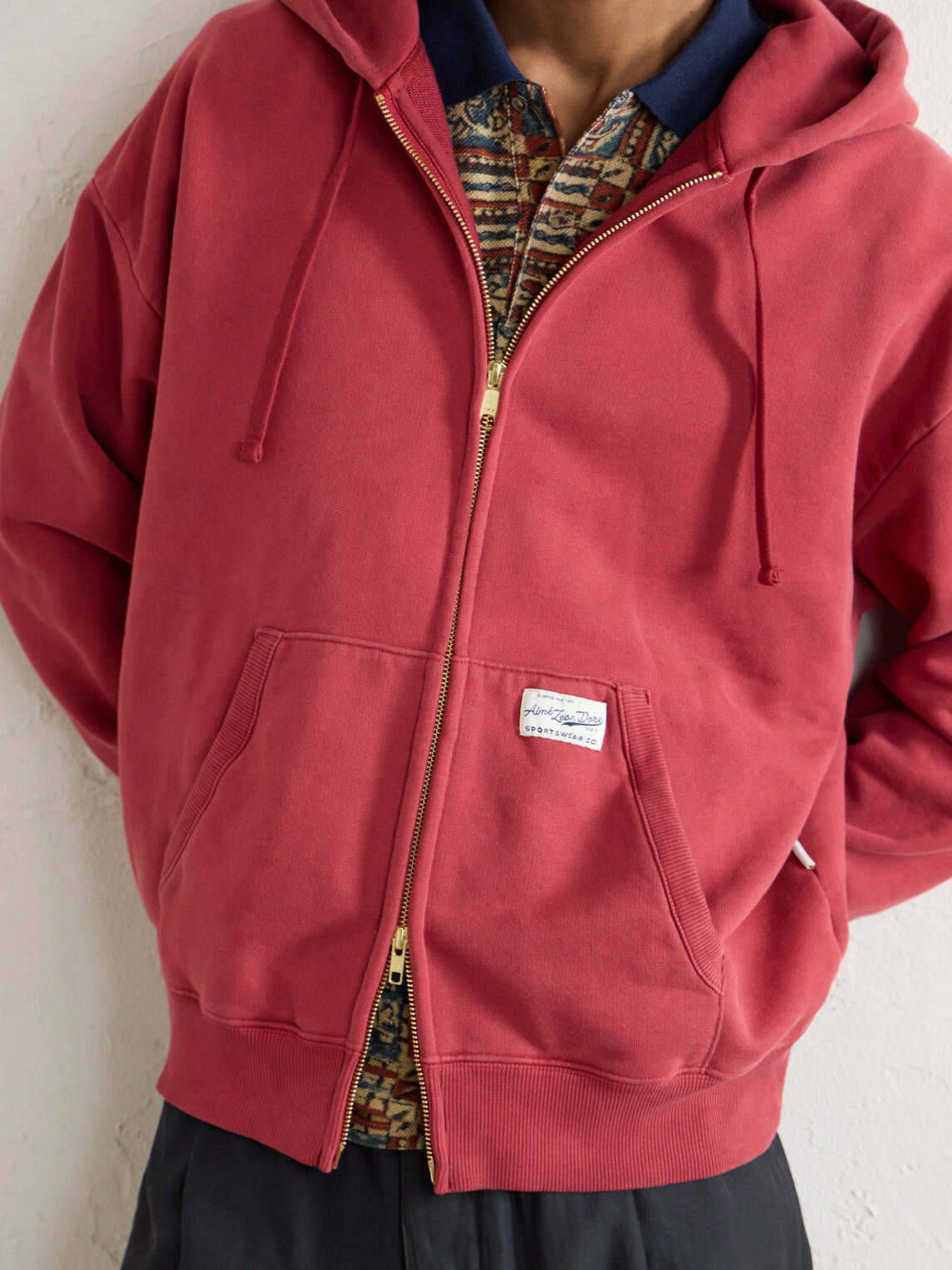 Aimé Leon Dore - Cotton-Jersey Zip-Up Hoodie - Red