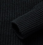 YMC - Walmer Ribbed Wool and Nylon-Ripstop Sweater - Black