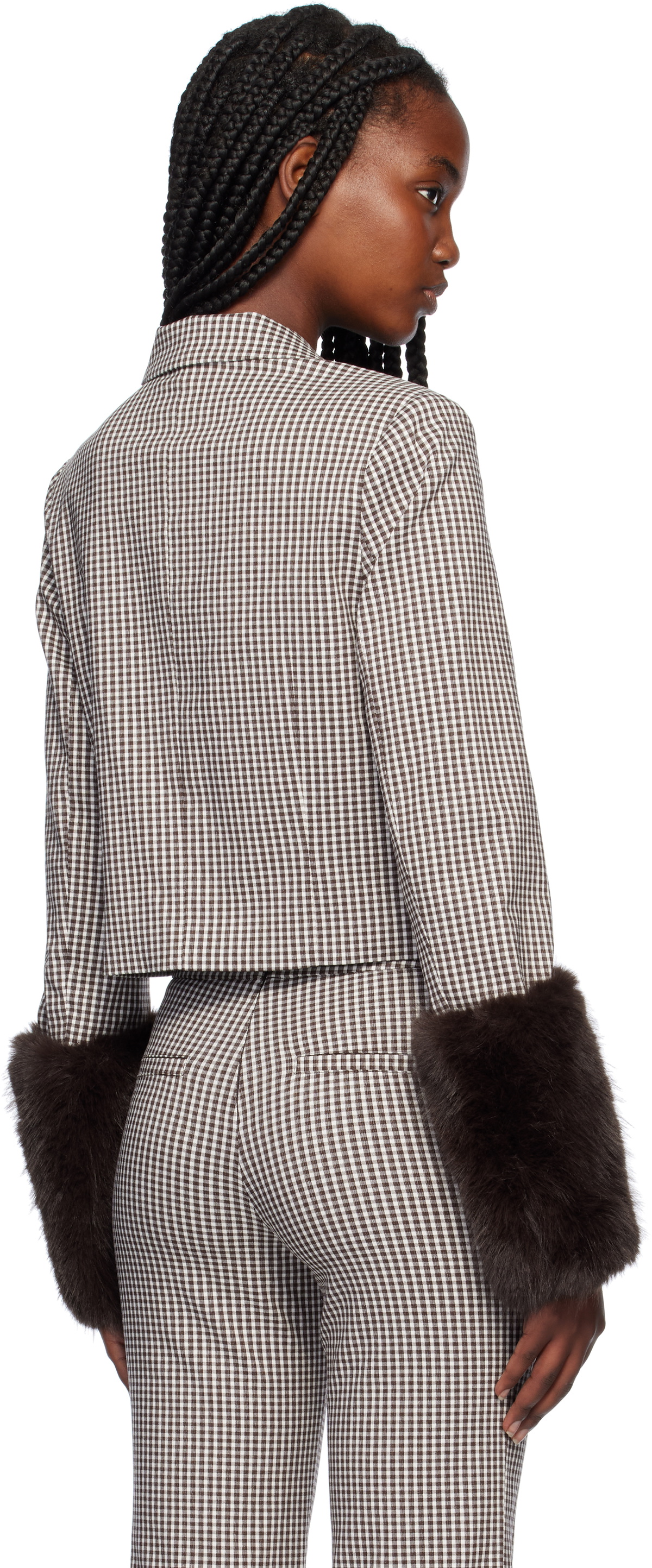Staud Brown & White Regency Jacket