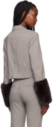 Staud Brown & White Regency Jacket