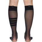Thom Browne Black 4-Bar Sheer Nylon Knee High Socks