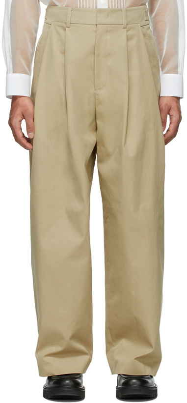 Photo: System Beige Wide Tuck Pants