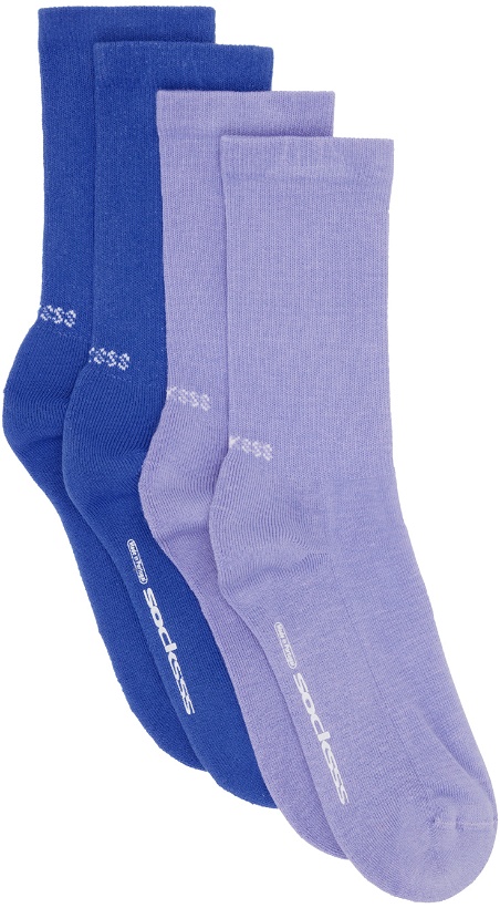 Photo: SOCKSSS Two-Pack Blue & Purple Socks