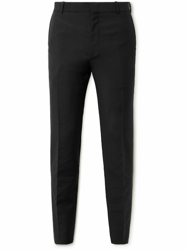 Photo: Alexander McQueen - Slim-Fit Pleated Wool and Mohair-Blend Suit Trousers - Black