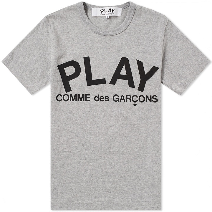 Photo: Comme des Garcons Play Text Logo Tee