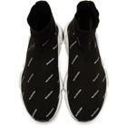 Balenciaga Black All-Over Logo Speed Sneakers