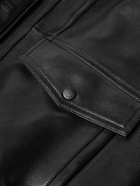 Balmain - Slim-Fit Panelled Leather Bomber Jacket - Black