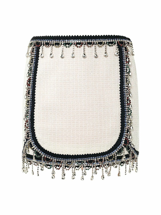 Photo: DSQUARED2 - Embellished Bouclé Knit Mini Skirt