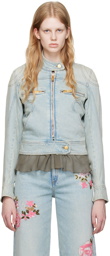 Blumarine Blue Faded Denim Jacket