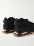 Maison Margiela - DDSTCK Mesh-Trimmed Suede Sneakers - Black