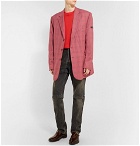 Balenciaga - Red Checked Virgin Wool and Silk-Blend Blazer - Men - Red