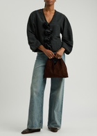 BY Malene Birger Mineas Floral-appliqué Silk Jacket Black
