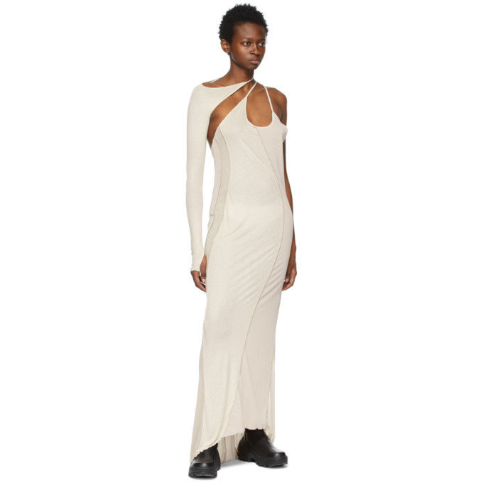 Hyein Seo SSENSE Exclusive Beige Single-Sleeve Long Dress Hyein Seo