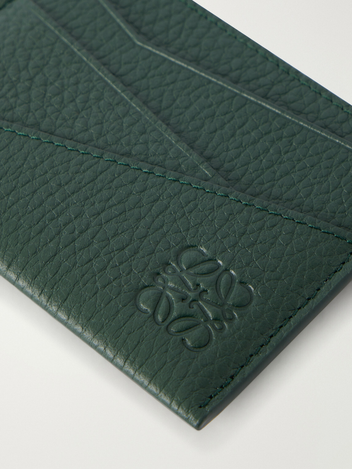 LOEWE - Puzzle Edge Anagram-Embossed Full-Grain Leather Cardholder - Green