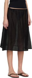 Matteau Black Sheer Midi Skirt