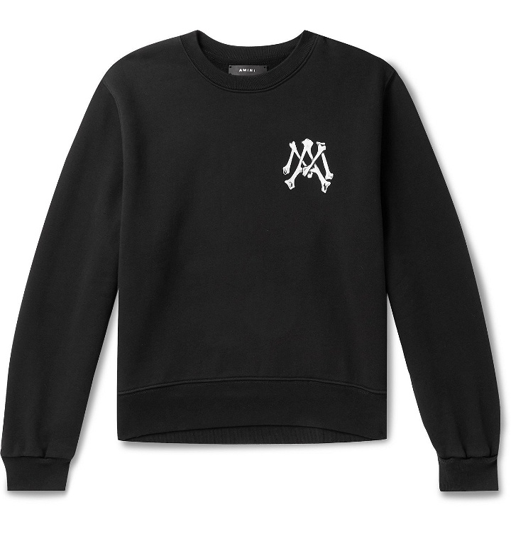 Photo: AMIRI - Printed Loopback Cotton-Jersey Sweatshirt - Black