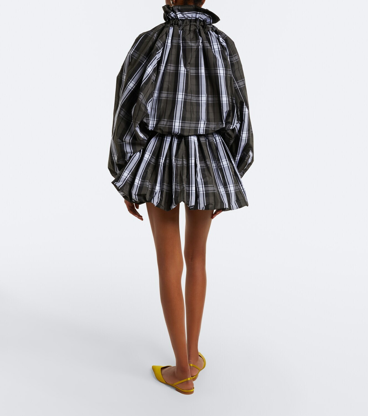 Patou Checked balloon miniskirt