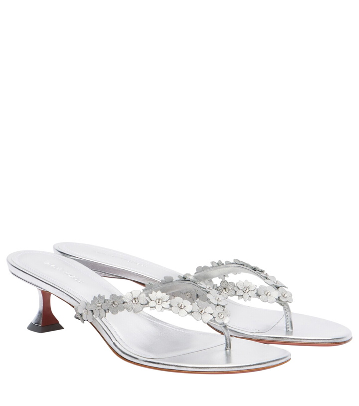 Photo: Amina Muaddi Janis embellished leather thong sandals