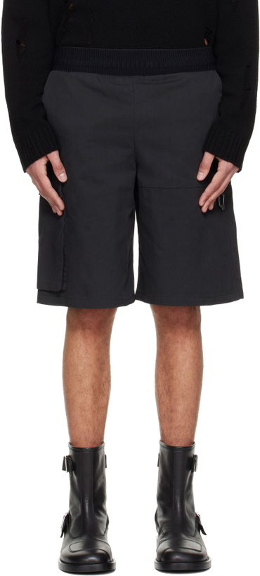 Photo: HELIOT EMIL Black Pulsar Cargo Shorts