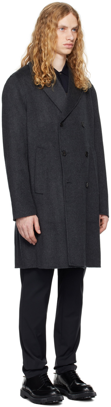 Theory Black Melton Coat