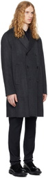 Theory Black Melton Coat