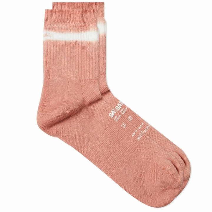 Photo: Satisfy Men's Merino Tube Socks in Dusty Pink Tie Dye