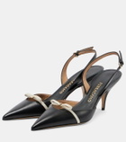 Ferragamo Gylla 70 leather slingback pumps