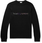 Saint Laurent - Logo-Embellished Wool Sweater - Men - Black
