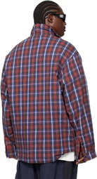 Balenciaga Red & Blue Lined Overshirt