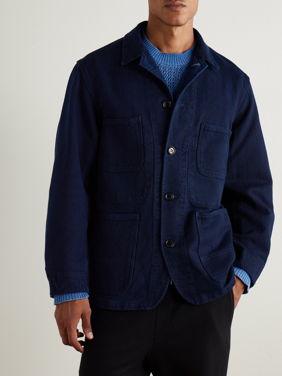 Blue Blue Japan - Sashiko Cotton Jacket - Blue
