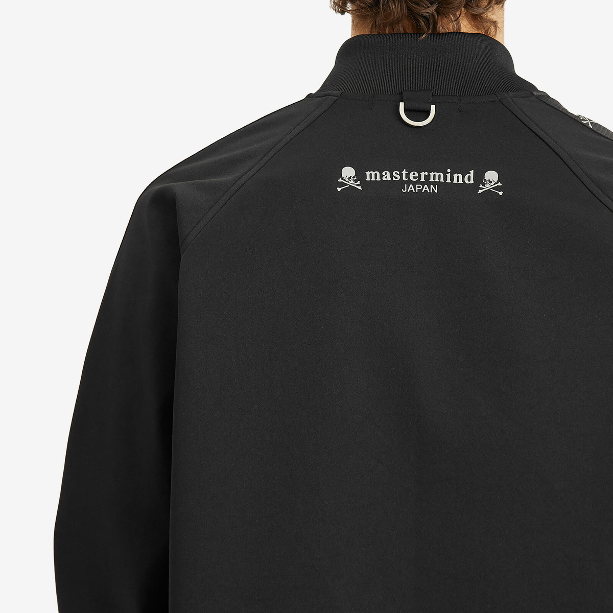 mastermind JAPAN Men's Skull Tape Jersey Zip-Up Jacket in Black